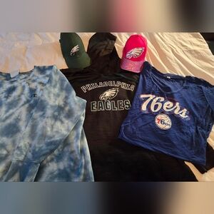 Philly Love Eagles Hoodie + Hats, 76ers T Shirt, Tye Dye Champion Sweatshirt, 2X